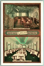 Dual View Caruso Restaurant New York City NY NYC UNP WB Postcard I1 - £3.01 GBP