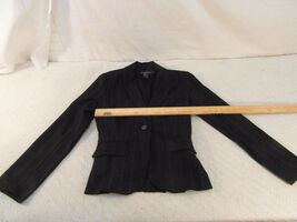 Adult Women's Rampage Black Red Striped One Button Small Lined Work Blaz... - $11.33