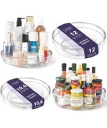 Lamu 4 Pack Lazy Susan Organizer, 12In 10.6In Lazy Susan Turntable, Clear - $44.99