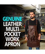 Heavy Duty Leather Apron for Men Women Chef Cooking BBQ Apron Butchers  - £60.69 GBP