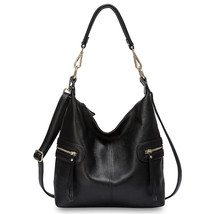 Charm Purple 100% Genuine Leather Fashion Women Shoulder Bag Both Sides Zipper P - £77.35 GBP