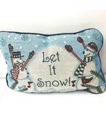 Let it Snow Pillow Snowmen Blue 13 x 9  - £22.74 GBP