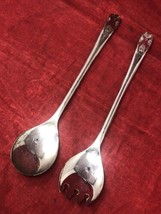 VTG Made in ITALY Silverplate Kings Shell Pattern 9&quot; Salad Server Set Fo... - $12.38