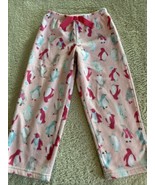 Carters Girls Pink Teal Penguins Fleece Pajama Pants 4T - £4.31 GBP