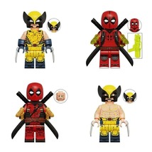 4pcs Deadpool and Wolverine Fighting Minifigures Building Toys - £21.48 GBP