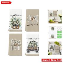 Charming Eucalyptus Truck Kitchen Towels Set of 4 – 18x26 Inch Absorbent... - $39.55