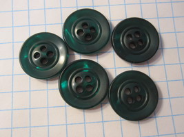 Vintage lot of Sewing Buttons - Pealized Dark Green Rounds - £7.90 GBP