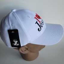 I Love Jesus Hat Cap White Embroidered Adjustable One Size Baseball Christ - $9.85