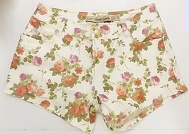 Zara Trafaluc Shorts Premium Quality Stretch Off White Floral Print sz 2... - $13.99