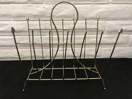 Mid Century Modern Wire Magazine Rack - 15&quot; Wide / 17&quot; Tall/  9&quot; Deep-Ar... - £29.95 GBP