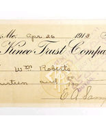 1913 Kineo Trust Company Bank Check E.A. Sampson Dover Maine Signed 4074... - $27.68 CAD