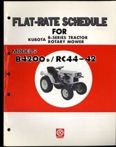 FLAT-RATE SCHEDULE for KUBOTA B-Series Tractor Rotary Mower B4200d/RC44-42  - $14.80