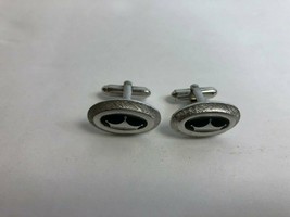Shields Cufflinks - Oval with Silver and Black Crown - $14.06