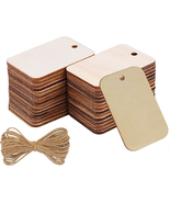 Hion Wooden Tags, 100 Pcs 2X1.3 Inch Rectangle-Shaped Unfinished Wood Pi... - £9.26 GBP