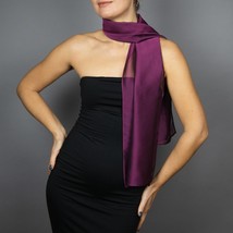 Neck chiffon scarf in various colors , grape purple scarf neck tie accessories , - $13.00