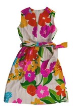 Vintage 60s 70s Malia Honolulu Floral Dress Large Flowers Fit and Flare Pink - £66.55 GBP
