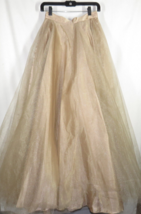 Tiffany Designs Women&#39;s Gold Layered Satin Tulle &amp; Crinoline Ball Skirt ... - £98.28 GBP