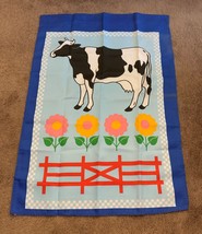Black and White Cow Farm Design Reversible Double Sided Garden Flag 28 x 42 - £9.97 GBP