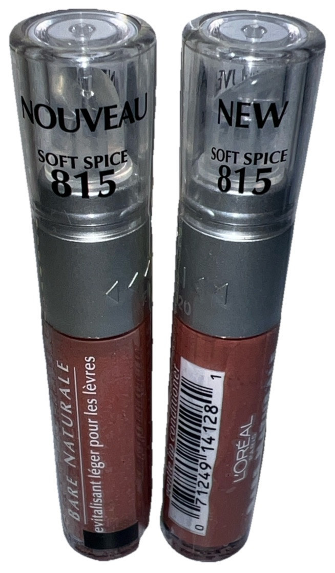 (PACK OF 2) Loreal Bare Naturale Lip Conditioner #815 SOFT SPICE (New/Se... - $9.89