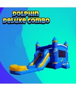 Inflatable Dolphin Rental Bounce House Combo Water Slide Pool DRY with BLOWER - $1,925.00