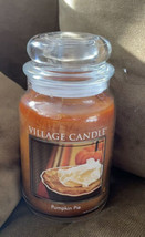 Set Of 2 Village Candle Scented Jar Pumpkin Pie 2 wicks  Fall Fragrance - $59.92