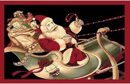 Christmas Rug Holiday Décor Santa On Sled Area Rug Approximate Size: 3&#39;4&quot; X 4&#39;6&quot; - £67.76 GBP