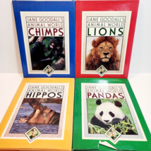 1989 Jane Goodall&#39;s Animal World Lot of 4 Books Pandas Chimps Lions Hippos VTG - £23.97 GBP