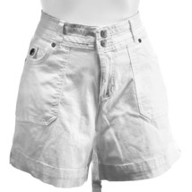 DAKOTA BLUE Women&#39;s Shorts White Cotton Belt Loops Mid Rise Pockets Flap Size 10 - £11.94 GBP