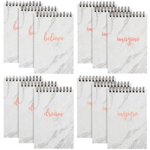 12-Pack Small Spiral Bound Motivational Notebooks, Rose Gold Note Pads, ... - $42.99