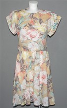 VTG Dresseteria 2-Pc Pastel Tropical Floral Sleeveless Dress &amp; Coat Top Wm&#39;s S/M - £23.97 GBP