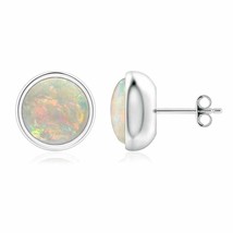 ANGARA 8mm Natural Opal Solitaire Stud Earrings for Women in Sterling Silver - £336.85 GBP+