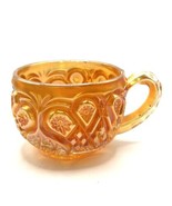 Vintage Carnival Glass Cup Iridescent Marigold Diamond Pattern - $67.22 CAD