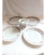 Z S &amp; Co. MIGNON Bavaria Plates White Pink Rose Porcelain Free Mustache ... - $28.61