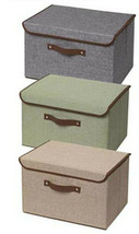 Large Storage Basket Rectangular Fabric Collapsible Organizer Bin Box 3-Pack  - £18.99 GBP