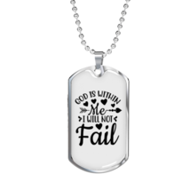God Is Within Me Necklace Stainless Steel or 18k Gold Dog Tag 24&quot; Chain - £37.92 GBP+