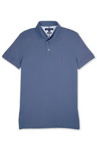 Tommy Hilfiger Mens Faded Blue Mesh Cotton Slim Fit Polo Shirt, Medium M... - $93.81 CAD