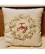 Christmas Pillow Joy 16&quot; x 16&quot; Polyester Fiber Winter Wonder 251Z - $17.80 CAD