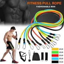 2 Sets 11 Pcs Workout Resistance Bands Set Pull Rope with Handles Home Fitness - £13.99 GBP