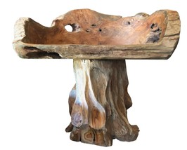 Elegant Exotic Bench Teak Root wood, a One-of-a-kind functional work of art. RB0 - £561.88 GBP
