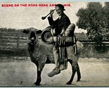 Riding Sheep Scene On the Road Near Aniwa Wisconsin WI DB Postcard J9 - $17.03