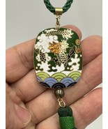 Necklace Tasseled Enamel Pendant Asian Dragon Design Gold Tone Vintage G... - £43.45 GBP