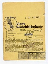 Vierte Reichskleiderkarte Fourth Reich Clothing Card 1944 Ration Stamps - £13.98 GBP