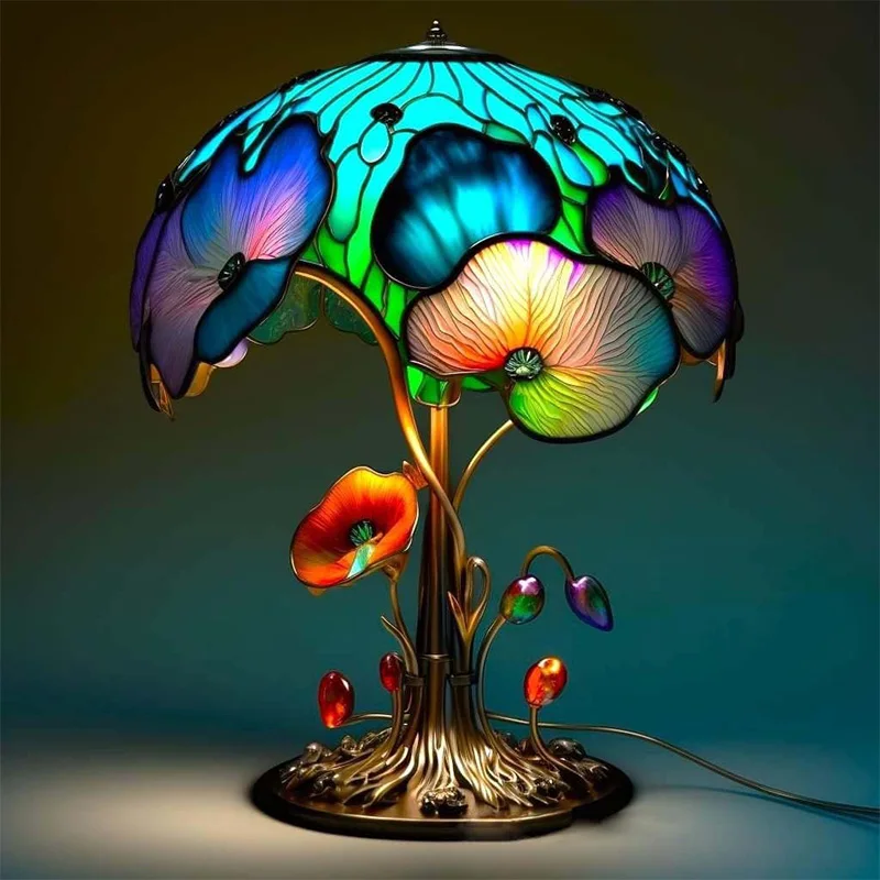 Colorful room side Flower Mushroom Creative Table Night Lamp Atmosphere Light Re - £48.29 GBP