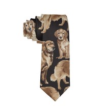 Men&#39;s Golden Retrievers Necktie Polyester Silk Soft Business Gentleman Tie - $15.95