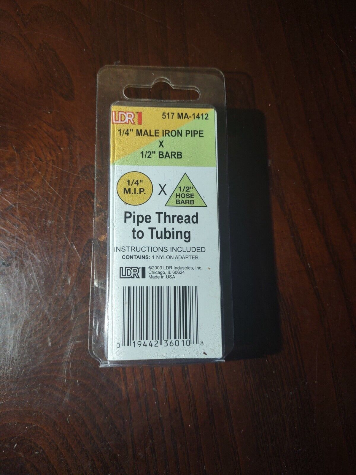 LDR 1/4&quot; Male Iron Pipe X 1/2&quot; Barb Pipe Thread To Tubing - $8.79