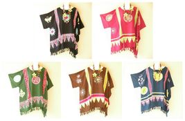 KG21 Batik Medallion Rayon Tunic Plus Kimono Poncho Women Blouse Top up ... - $24.90