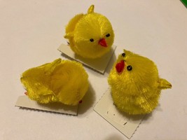 VTG Lot 3 Spun Cotton Yellow Easter Pipe Cleaner Chicks   - £15.78 GBP