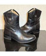 Frye Melissa Button Short Boots Womens 7 B Black Leather Biker Moto Ankl... - €49,44 EUR