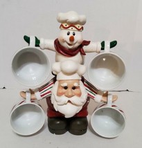 Christmas Santa Snowman Coffee Cup Tea Mug Holder 5pc Set Ginger and Spice  - £43.90 GBP