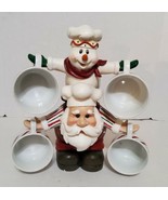 Christmas Santa Snowman Coffee Cup Tea Mug Holder 5pc Set Ginger and Spice  - £44.66 GBP